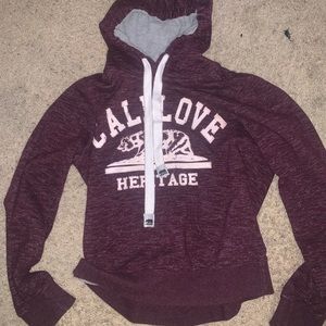 Reflex Maroon & Grey Hoodie